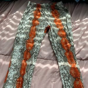 Snake print flare pants